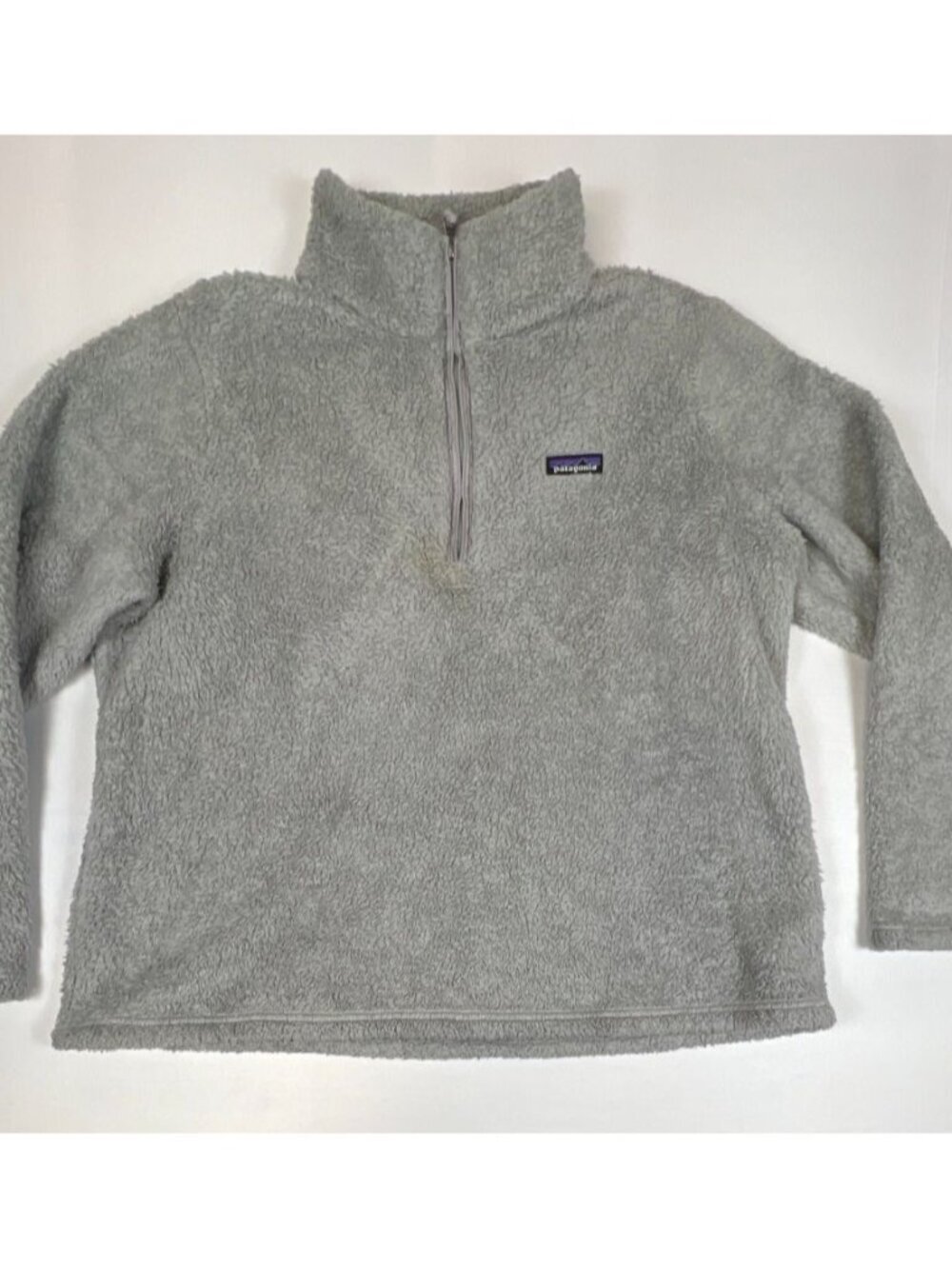 Patagonia Women XXL Los Gatos 1/4 Zip Fleece Pullover Jacket Gray High Pile